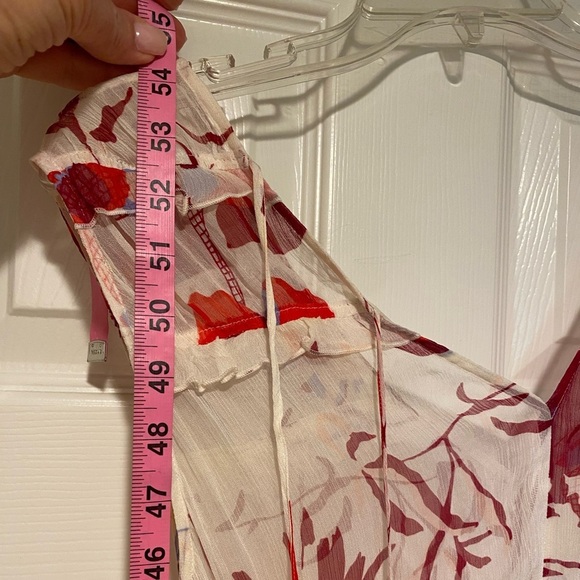 Hugo Boss Women’s Sheer Chiffon Floral Print Maxi Dress XS-S sample New NWOT - Picture 12 of 17